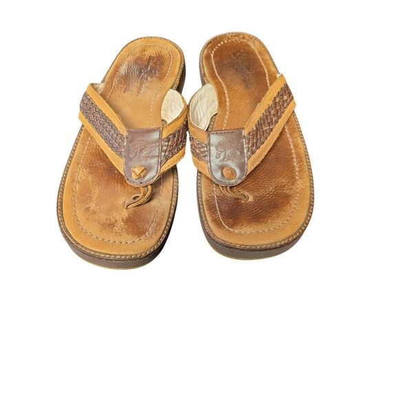 Tommy Bahama Sandals Anchors Away Mens Size 9M Brown Leather Flip Flop Thongs main image 8
